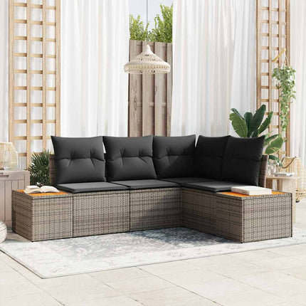 Havesofa Sæt 4 stk. 4-Antal sæder Grå Polyrattan