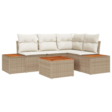 Havesofa Sæt 4 stk. 4-Antal sæder Beige og creme Polyrattan