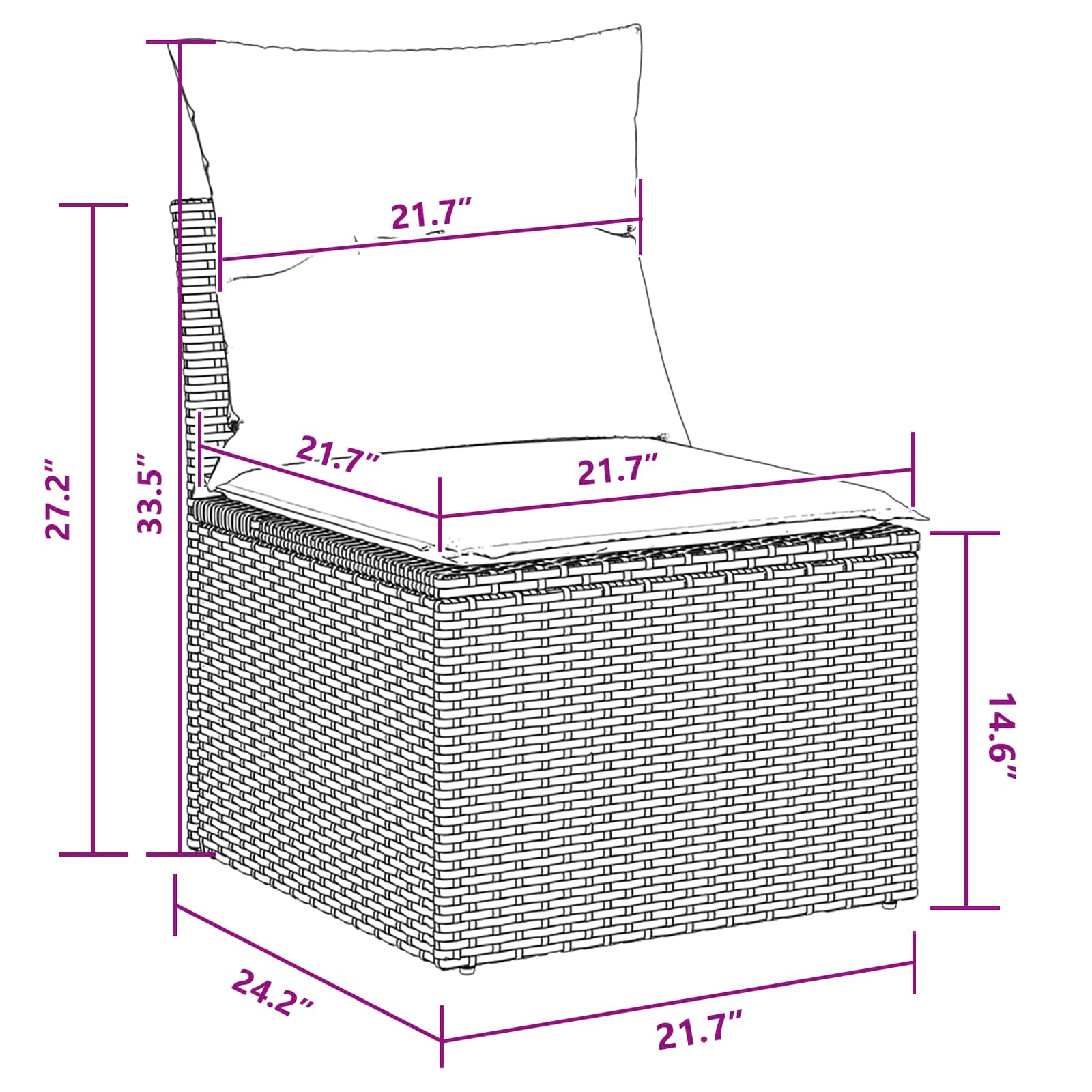 Havesofa Sæt med pude med opbevaring 5 pcs Sort Poly rattan
