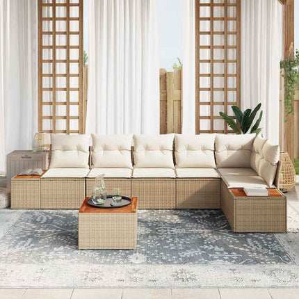 Havesofa Sæt 6 stk. 6-Antal sæder Beige og creme Polyrattan