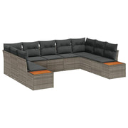 Havesofa Sæt med pude med opbevaring 5 pcs Grå Polyrattan