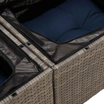Havesofa Sæt 9 stk. 8-personers Grå polyrattan
