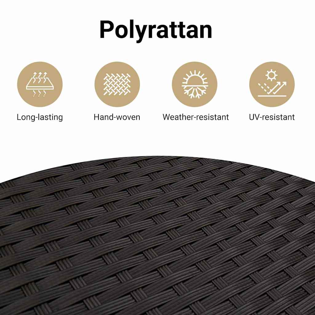 Havesofa Sæt med pude med opbevaring 5 pcs Sort Poly Rattan