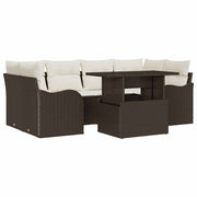 Havesofa Sæt 7 pcs Brun 234 x 122,5 x 85 cm Poly Rattan