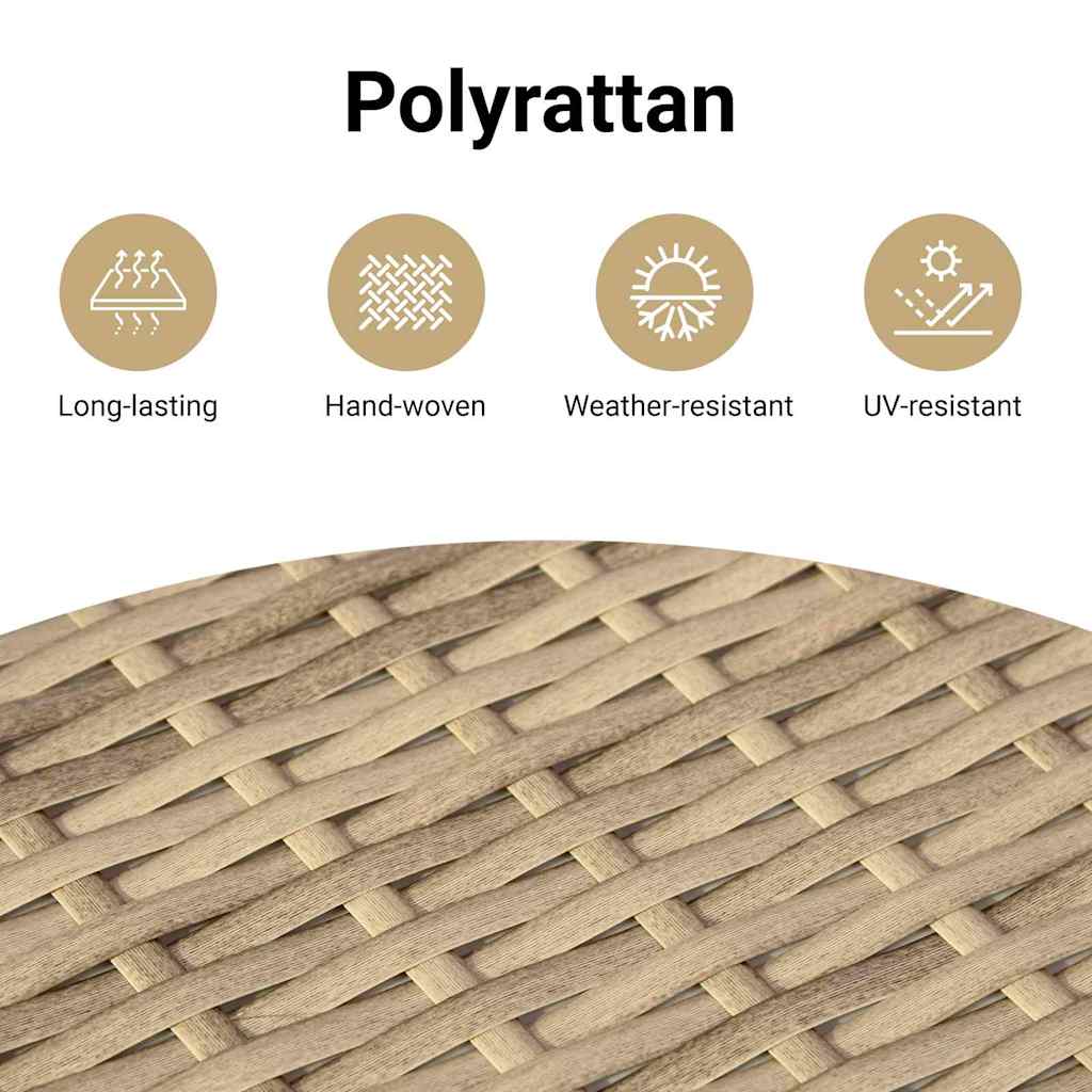 Havesofa Sæt med pude med opbevaring 7 pcs Beige Poly Rattan