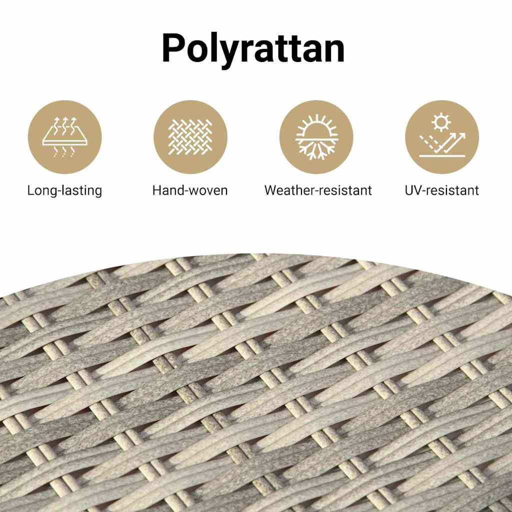 Havesofa Sæt med pude med pude 5 pcs Lysegrå Poly Rattan
