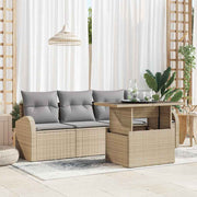 Havesofa Sæt med pude 5 pcs Beige 100 x 55 x 73 cm Poly rattan
