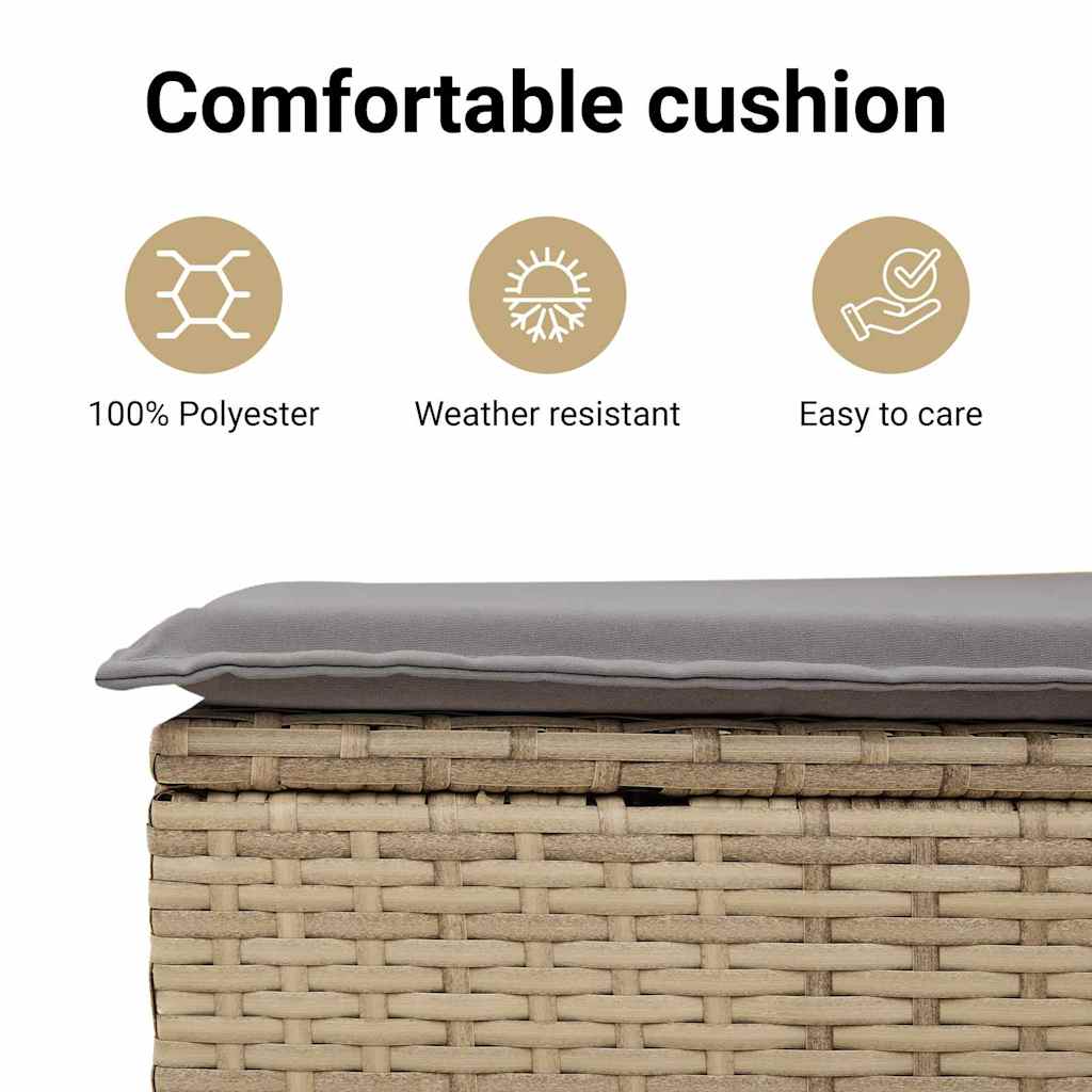 Havesofa Sæt med pude med pude 6 pcs Beige Poly Rattan