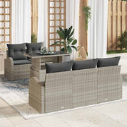 Havesofa Sæt 6 pcs Lysegrå 100 x 55 x 73 cm Poly rattan