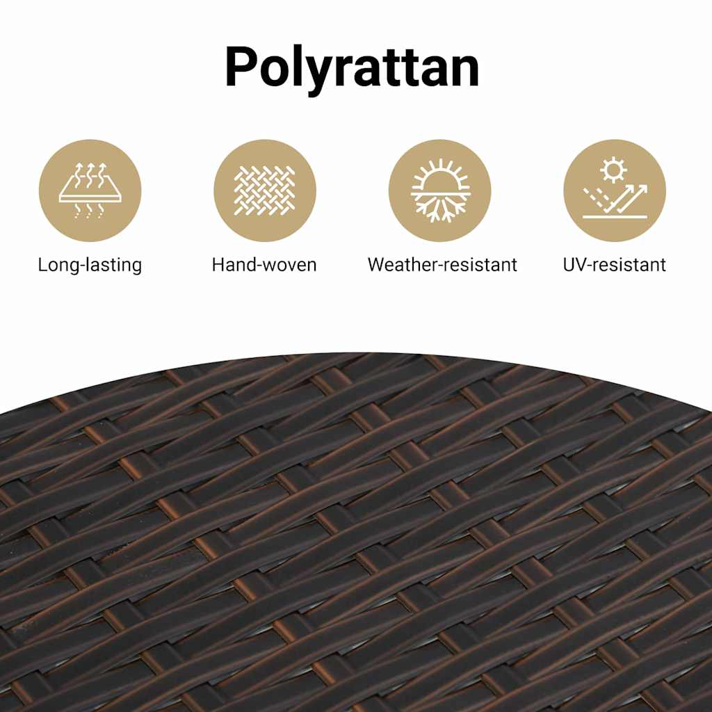 Havesofa Sæt med pude med opbevaring 5 pcs Brun Poly rattan