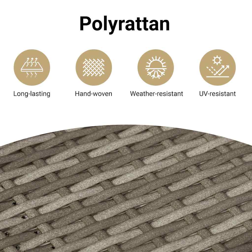 Havesofa Sæt med pude med opbevaring 5 pcs Grå Poly rattan