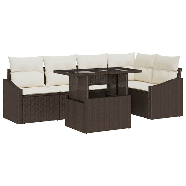 Havesofa Sæt 6 stk. Brun og Creme