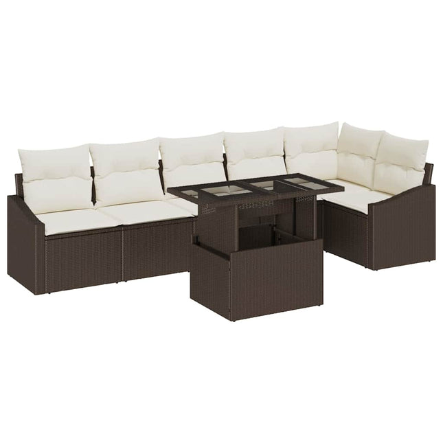 Havesofa Sæt 7 stk. Brun og Creme