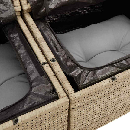 Havesofa Sæt 9 stk. Beige og lys grå