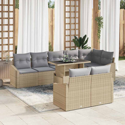 Havesofa Sæt 9 stk. Beige og lys grå