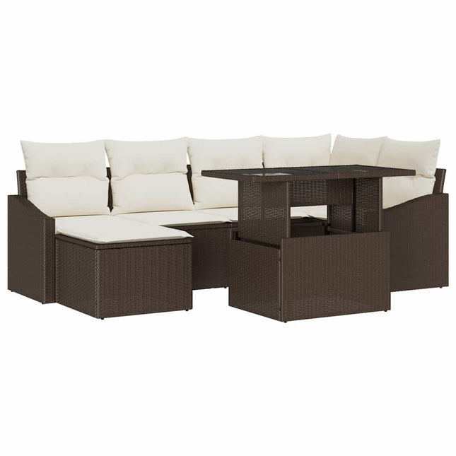 Havesofa Sæt 7 stk. Brun og Creme
