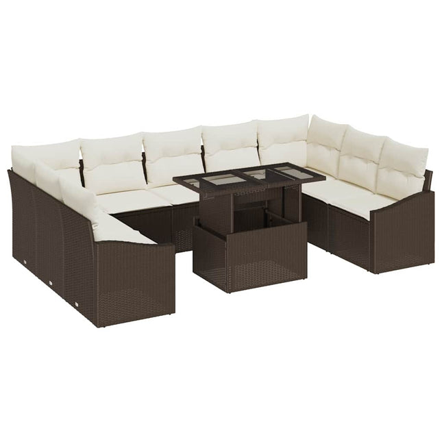 Havesofa Sæt 10 stk. Brun og Creme
