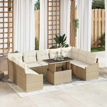 Havesofa Sæt 10 stk. Beige og creme
