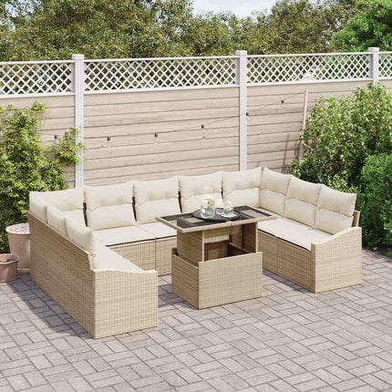 Havesofa Sæt 10 stk. Beige og creme