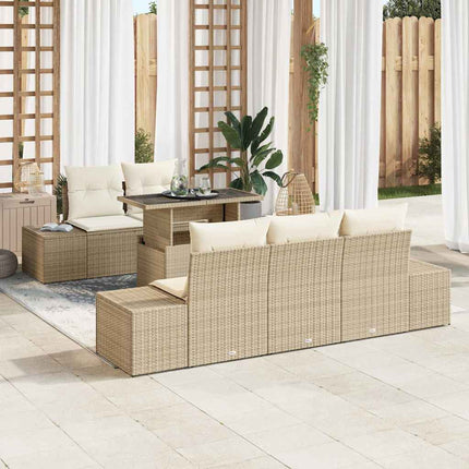 Havesofa Sæt 6 stk. Beige og creme