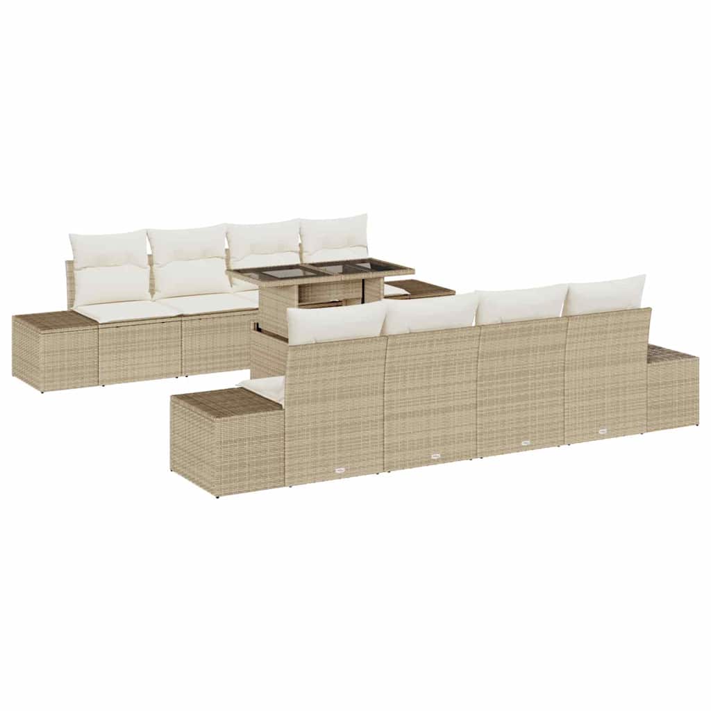 Havesofa Sæt med pude 7 pcs Beige og creme 100 x 55 x 73 cm