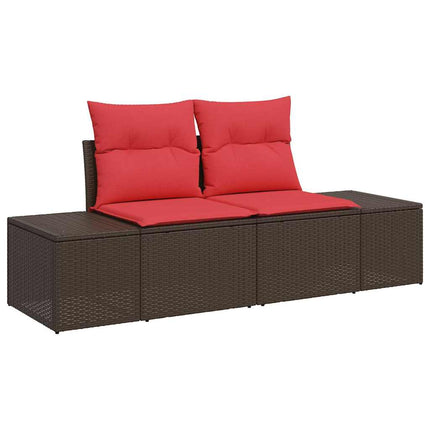 Havesofa Sæt 9 stk. Brun polyrattan