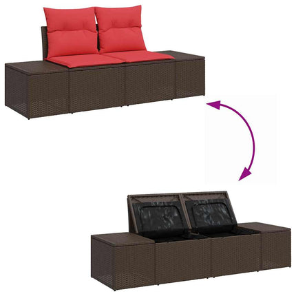 Havesofa Sæt 9 stk. Brun polyrattan