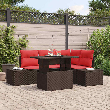 Havesofa Sæt 5 stk. Brun polyrattan