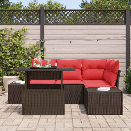 Havesofa Sæt 5 stk. Brun polyrattan