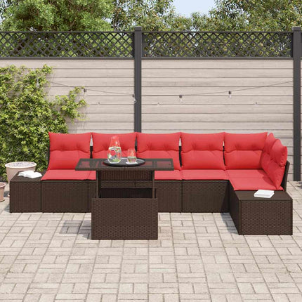 Havesofa Sæt 7 stk. Brun polyrattan