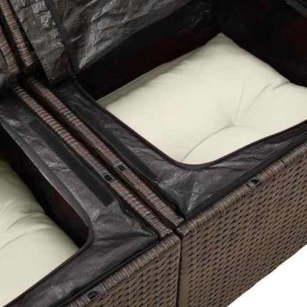 Havesofa Sæt 9 stk. Brun polyrattan