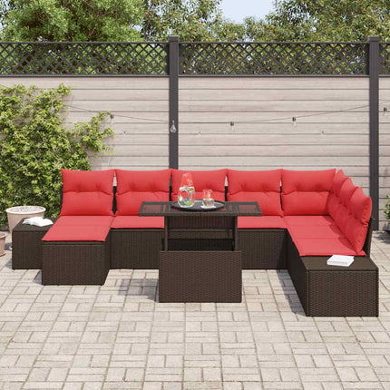 Havesofa Sæt 9 stk. Brun polyrattan