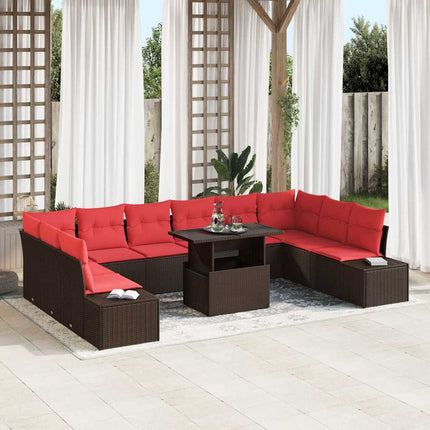 Havesofa Sæt 11 stk. Brun polyrattan