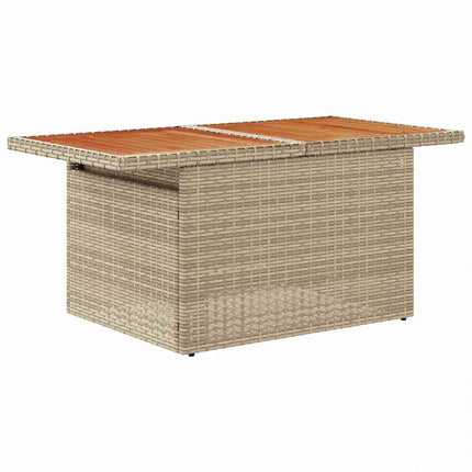 Havesofa Sæt 9 stk. Beige Poly rattan
