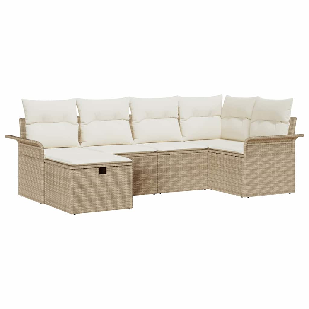 Havesofa Sæt 6 pcs beige og cremefarvet 242.5 x 132.5 x 85 cm