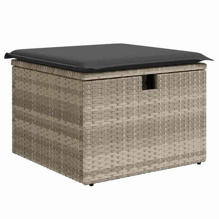 Havesofa Sæt 7 stk. 6-Antal sæder Lysegrå polyrattan