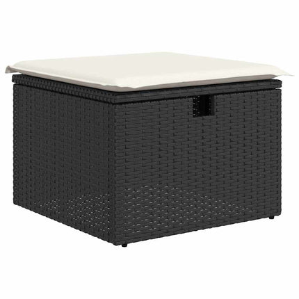 Sofa Sæt 8 stk. 8-Antal sæder Sort og Cream polyrattan