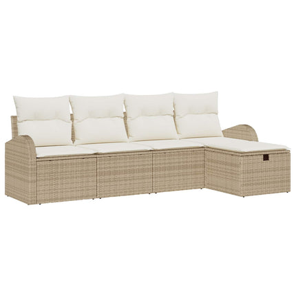 Sofa Sæt med pude med opbevaring Beige og creme polyrattan