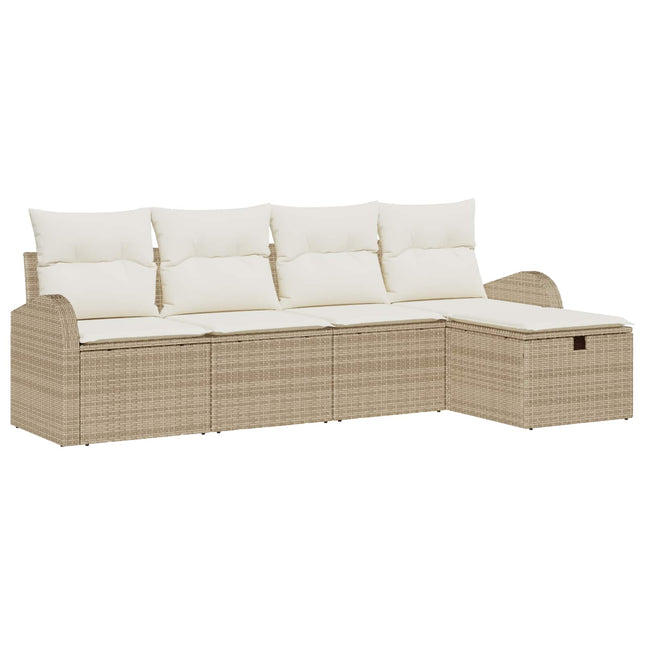 Sofa Sæt med pude med opbevaring Beige og creme polyrattan