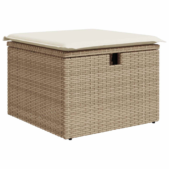 Sofa Sæt med pude med opbevaring Beige og creme polyrattan