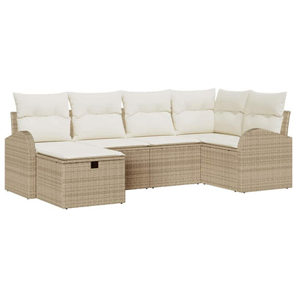 Sofa Sæt med pude med opbevaring Beige og creme polyrattan
