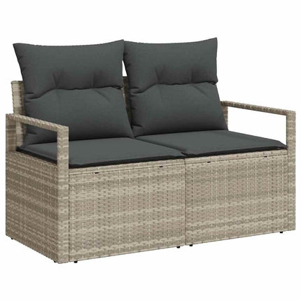 Sofa Sæt 7 stk. 6-Antal sæder Lysegrå polyrattan