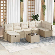 Havesofa Sæt 8 pcs beige og cremefarvet 287 x 122 x 85 cm