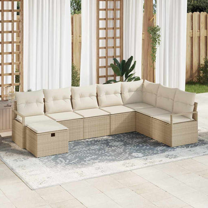 Sofa Sæt med pude med opbevaring Beige og creme polyrattan