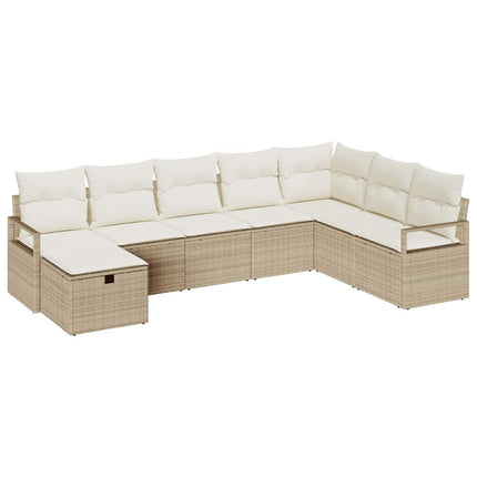 Sofa Sæt med pude med opbevaring Beige og creme polyrattan