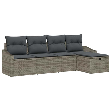 Sofa Sæt 5 stk. Grå polyrattan