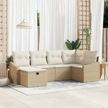 Sofa Sæt med pude med opbevaring Beige og creme polyrattan