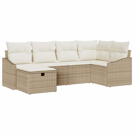 Sofa Sæt med pude med opbevaring Beige og creme polyrattan