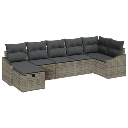 Sofa Sæt 7 stk. Grå polyrattan