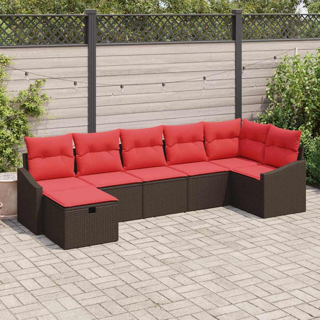 Sofa Sæt med pude med opbevaring Brun polyrattan